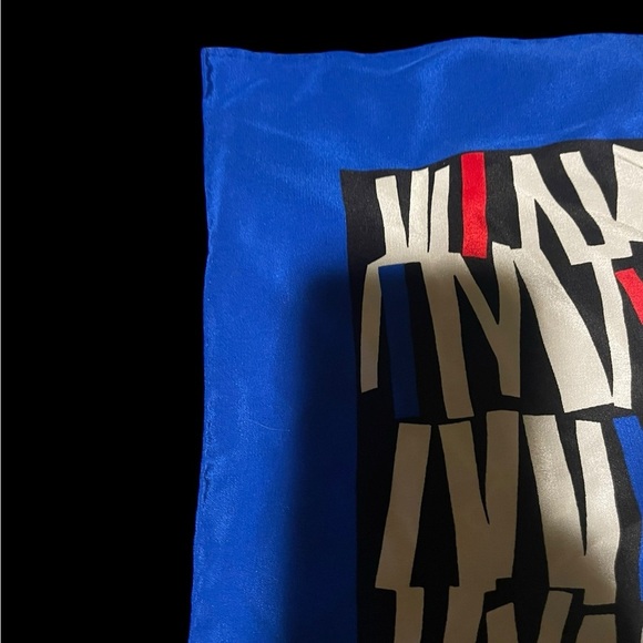 Yves Saint Laurent YSL Blue White, Red, and Black Silk Scarf​​ - Picture 5 of 5